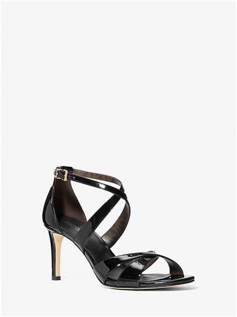 kinsley sandal michael kors|Kinsley Faux Patent Leather Sandal .